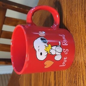 Peanuts 2022 Snoopy & Woodstock "Love is Real" 20 oz. Red Ceramic Mug